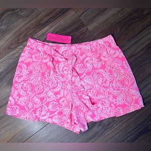 Lilly Pulitzer Mylee Tie Front Shorts Havana Pink Clawdia Pull On Short